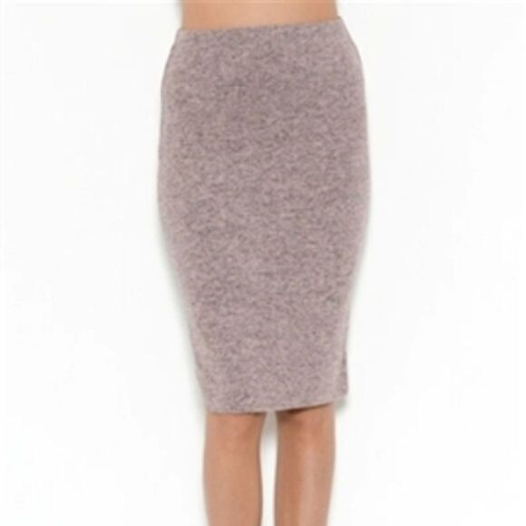 Heart & Hips Medium Two Tone Rose/Black Hacci Rib Short Classic Band Skirt - Picture 6 of 6